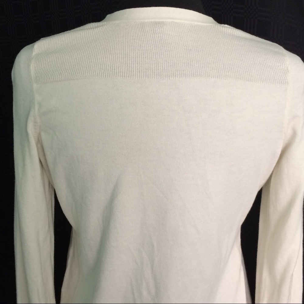 Talbots White Cardigan Sweater Size MP - Picture 4 of 7